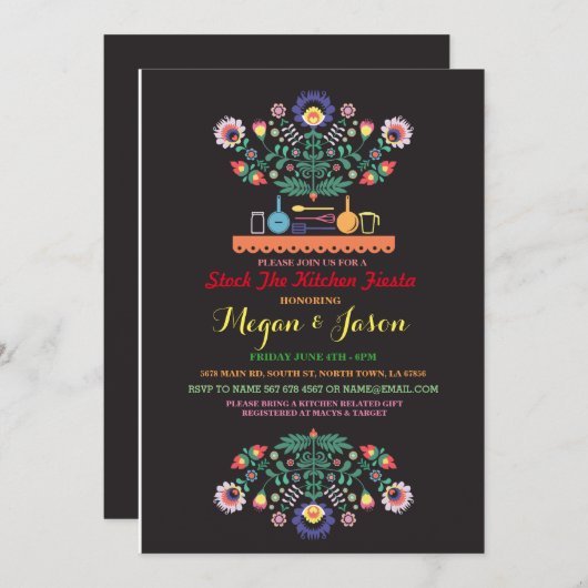 ストックザキッチンフィエスタメキシコパーティの招待状 招待状 (正面/裏面)