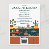 ストックザキッチンブライダルシャワーかわいいカスタム インビテーションポストカード (正面)