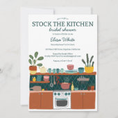 ストックザキッチンブライダルシャワーかわいいカスタム 招待状 (正面)