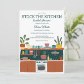 ストックザキッチンブライダルシャワーかわいいカスタム 招待状 (スタンド正面)