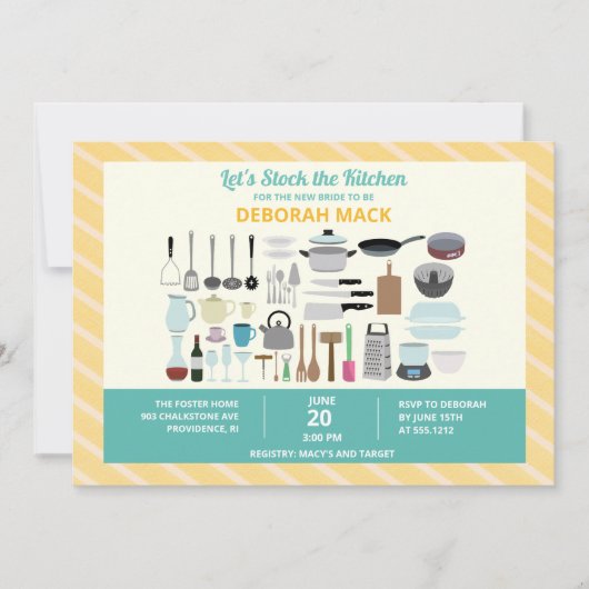 ストックザキッチンブライダルシャワー 招待状 (正面)