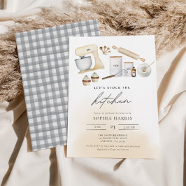 ストックザキッチンボホーウォーターカラーブライダルシャワー 招待状