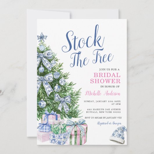ストックザツリークリスマスシノワズリーブライダルシャワー 招待状 (正面)