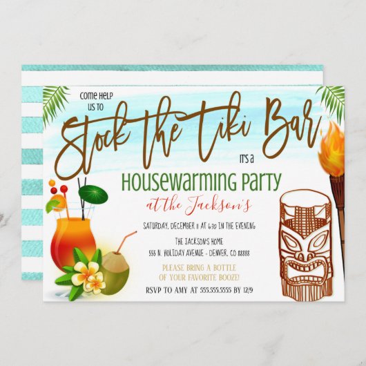 ストックザティキバー招待状 招待状 (正面/裏面)