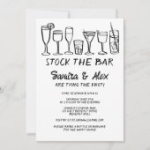 ストックザバーお洒落カクテルドリンク婚約 招待状 (正面)
