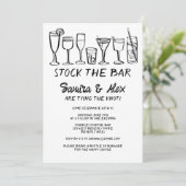ストックザバーお洒落カクテルドリンク婚約 招待状 (スタンド正面)