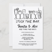 ストックザバーお洒落カクテルドリンク婚約 招待状 (正面)