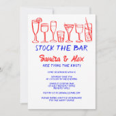 ストックザバーお洒落カクテルドリンク婚約 招待状 (正面)