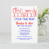 ストックザバーお洒落カクテルドリンク婚約 招待状 (スタンド正面)