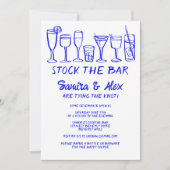 ストックザバーお洒落カクテルドリンク婚約 招待状 (正面)