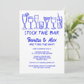 ストックザバーお洒落カクテルドリンク婚約 招待状 (スタンド正面)