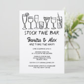 ストックザバーお洒落カクテルドリンク婚約 招待状 (スタンド正面)