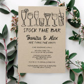 ストックザバーお洒落カクテルドリンク婚約 招待状