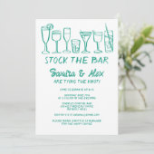 ストックザバーお洒落カクテルドリンク婚約 招待状 (スタンド正面)