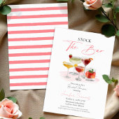 ストックザバーウォーターカラーカクテルブライダルシャワー 招待状