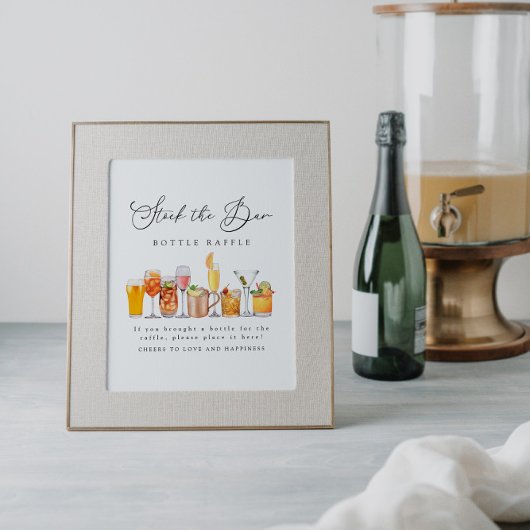 ストックザバーカップルのシャワーボトルラッフルサイン ポスター