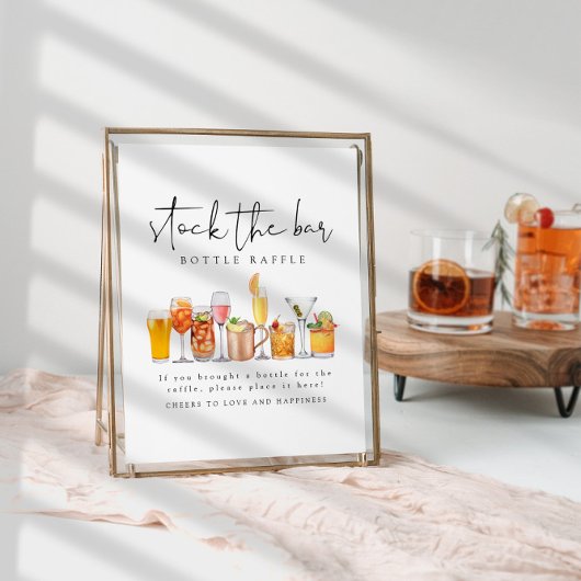 ストックザバーカップルのシャワーボトルラッフルサイン ポスター