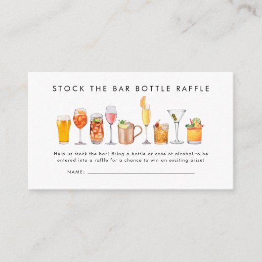 ストックザバーカップルシャワーボトルラッフルチケット エンクロージャーカード (正面)