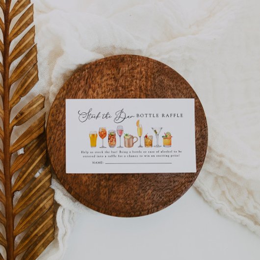 ストックザバーカップルシャワーボトルラッフルチケット エンクロージャーカード