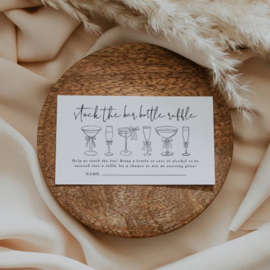 ストックザバーカップルシャワーボトルラッフルチケット エンクロージャーカード