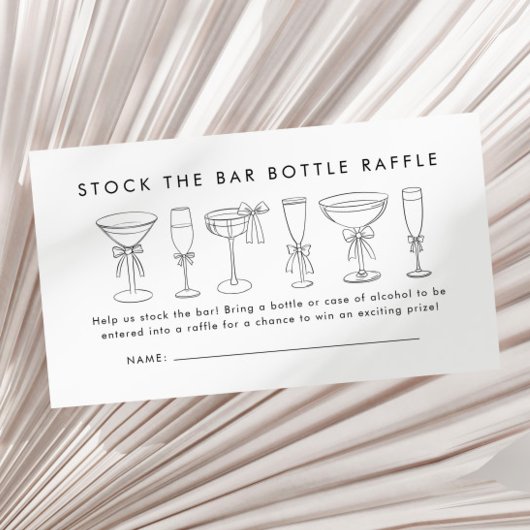 ストックザバーカップルシャワーボトルラッフルチケット エンクロージャーカード