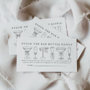 ストックザバーカップルシャワーボトルラッフルチケット エンクロージャーカード