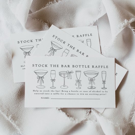 ストックザバーカップルシャワーボトルラッフルチケット エンクロージャーカード