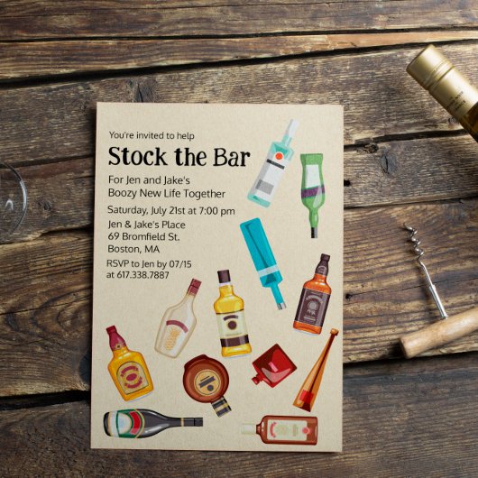 ストックザバーカップルズコードシャワー招待状 招待状