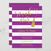 ストックザバーカップルズシャワーパーティーストライプ招待状 招待状 (正面/裏面)