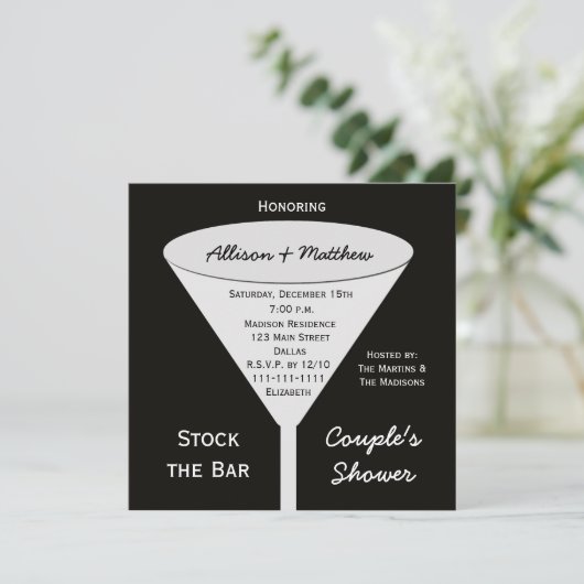 ストックザバーカップルズシャワー招待状 招待状 (スタンド正面)
