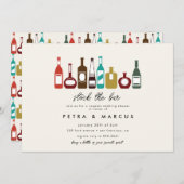 ストックザバーカップルブライダルウェディングシャワー 招待状 (正面/裏面)