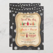 ストックザバークリスマススノーフレークチョーク招待状 招待状 (正面/裏面)