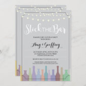 ストックザバーグレーパーティー婚約カップルズ招待状 招待状 (正面/裏面)