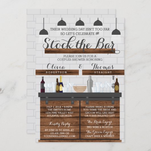 ストックザバーシャワーファームハウススタイル 招待状 (正面/裏面)