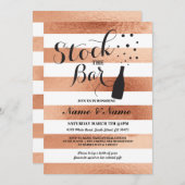 ストックザバーストライプブロンズカップルのパーティー招待状 招待状 (正面/裏面)