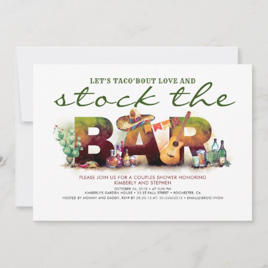 ストックザバータコフィエスタパーティの招待状 招待状 (正面)