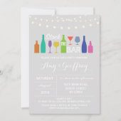 ストックザバーチョークグレー婚約招待状 招待状 (正面)