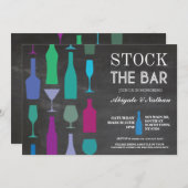 ストックザバーチョークネイビーボトルパーティの招待状 招待状 (正面/裏面)