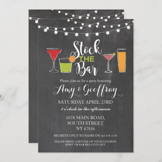 ストックザバーチョークパーティー婚約招待状 招待状 (正面/裏面)