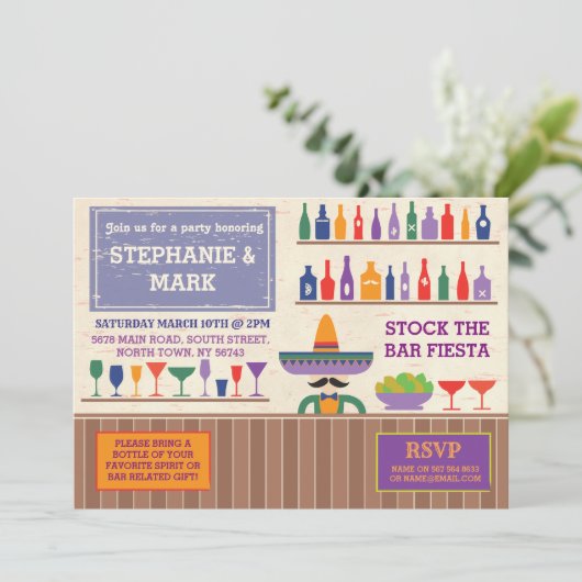 ストックザバーパーティーフィエスタメキシコテキーラ招待状 招待状