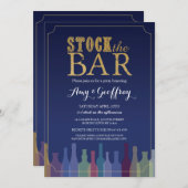 ストックザバーブルーパーティー婚約カップルズ招待状 招待状 (正面/裏面)