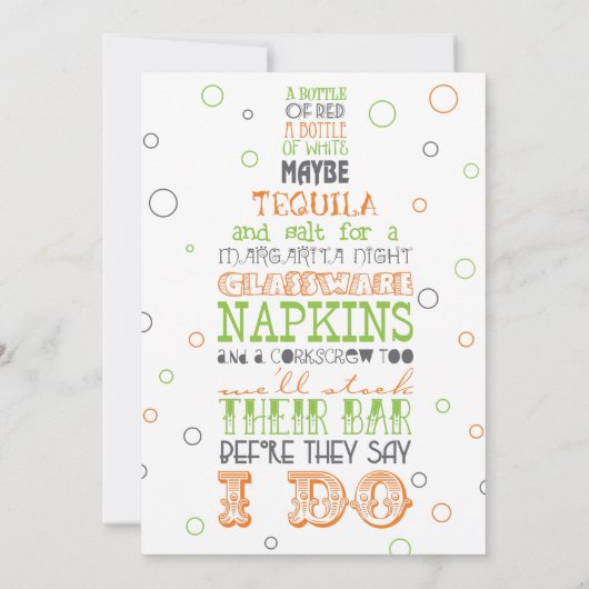 ストックザバーボトルリームパーティの招待状 招待状 (裏面)