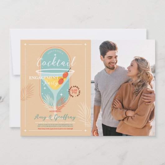 ストックザバー婚約カクテルパーティー写真 招待状 (正面)