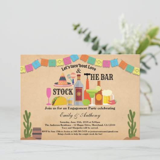 ストックザバー婚約パーティタコフィエスタ 招待状 (スタンド正面)