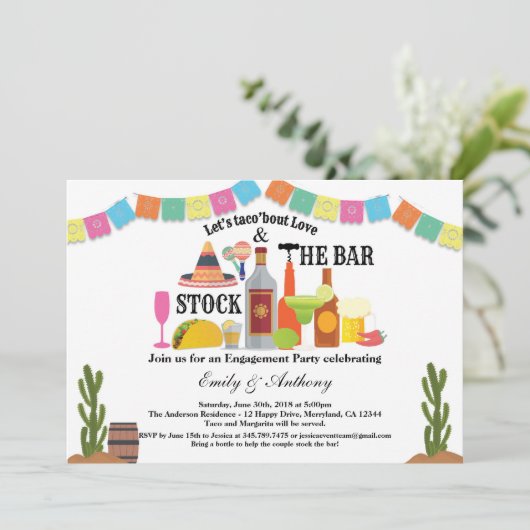 ストックザバー婚約パーティタコフィエスタ 招待状 (スタンド正面)