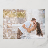 ストックザバー婚約パーティラグジュアリーバラ金ゴールド 箔招待状 (裏面)