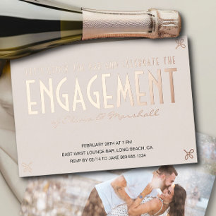 ストックザバー婚約パーティラグジュアリーバラ金ゴールド 箔招待状