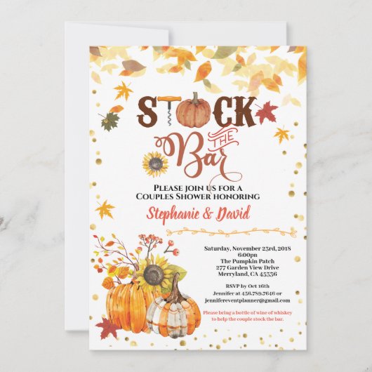 ストックザバー秋カップルズ引っ越し祝いパーティー 招待状 (正面)