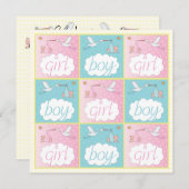 ストックスベビージェンダーリビールパーティの招待状 招待状 (正面/裏面)