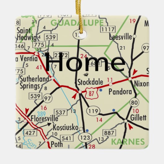 ストックデールTXマップ セラミックオーナメント (正面)